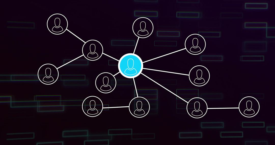 Futuristic Digital Network Connection Diagram