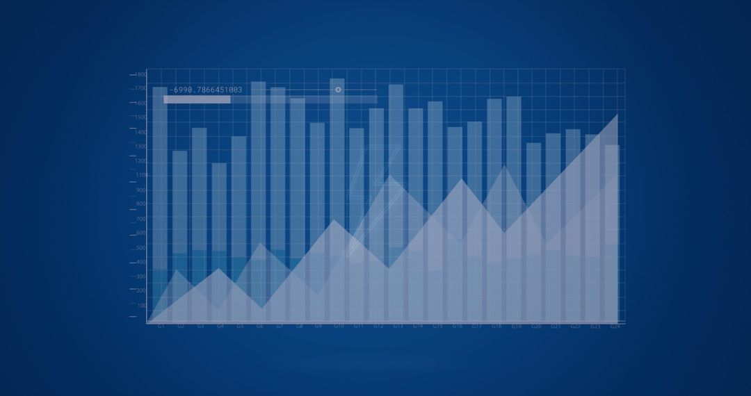 Financial Data Analysis on Transparent Grid Background