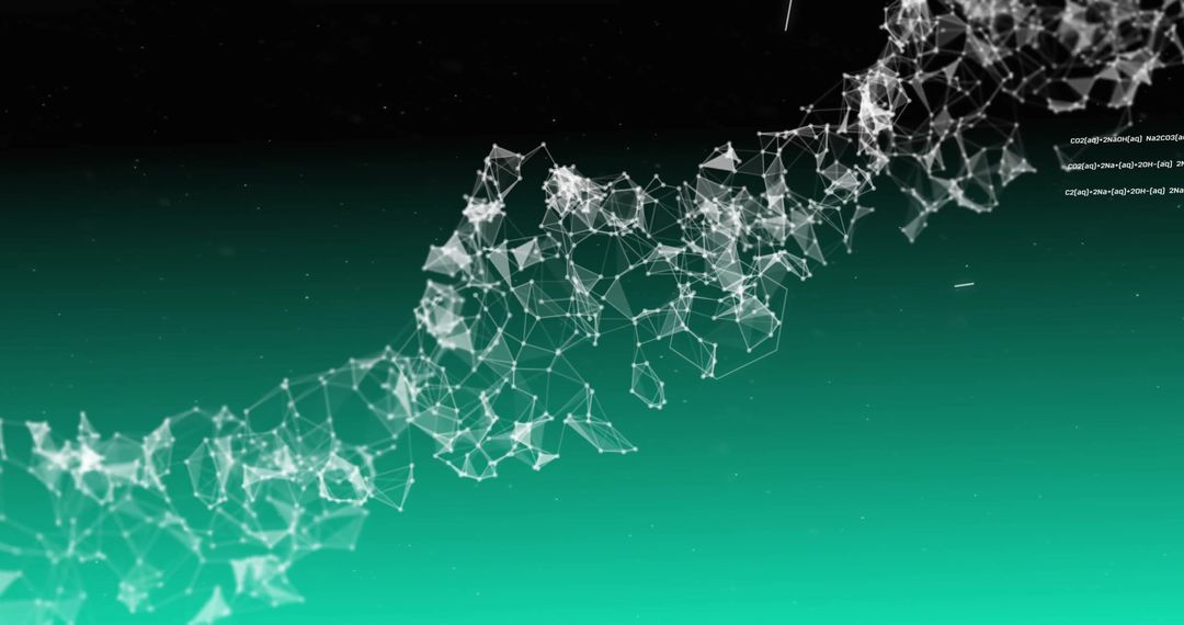 Abstract DNA Strand on Green Background Illustrating Data Connections