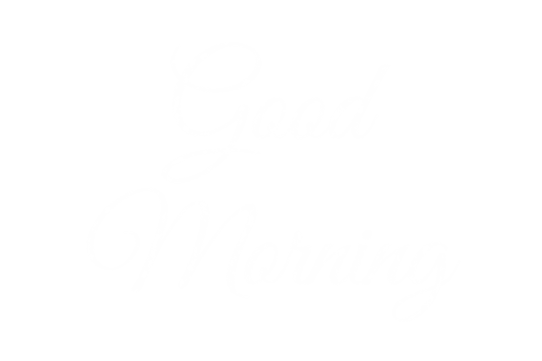 Transparent good morning script text on isolated background