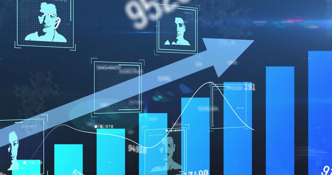 Futuristic Data Processing with Human Icons