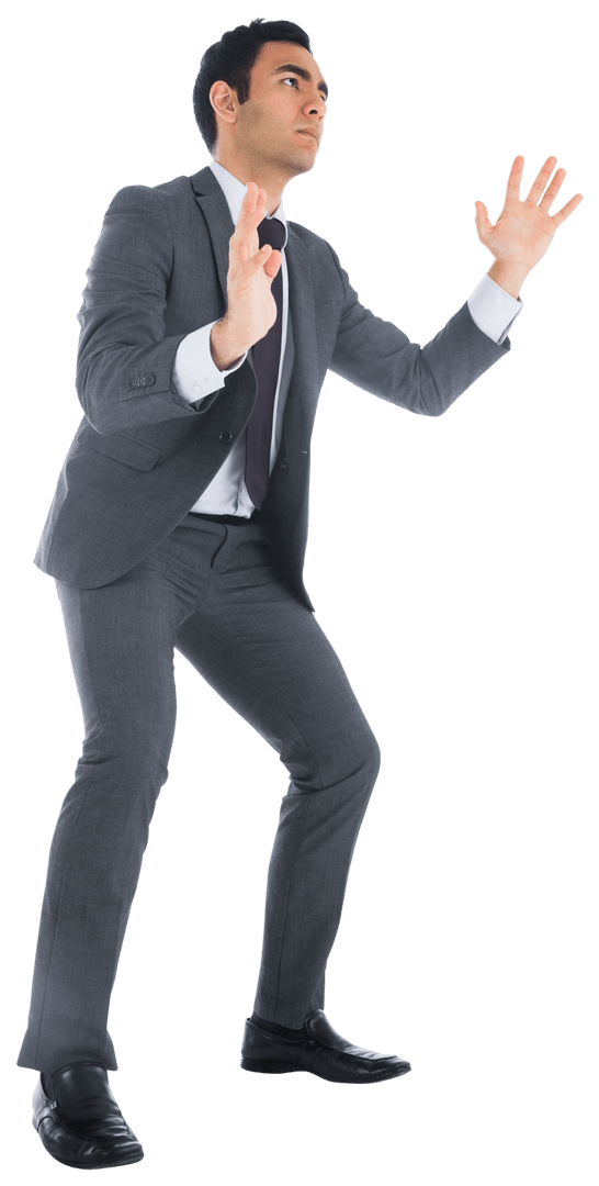 Businessman Posing on Transparent Background, Office Concept