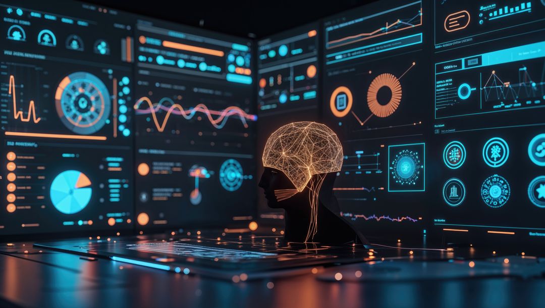 Digital Brain Visual in Technology Analytics Hub