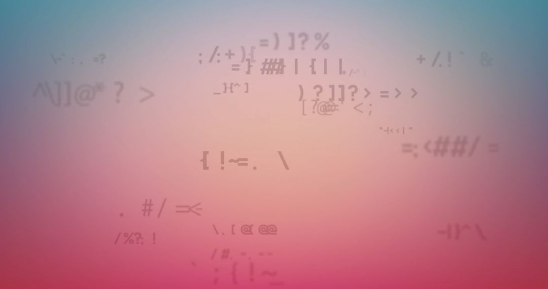 Abstract Digital Code Floating on Gradient Background