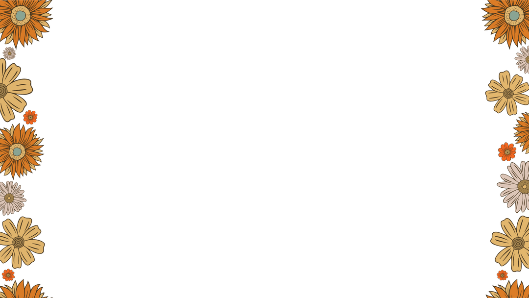 Transparent Overlay Floral Border with Daisies and Sunflowers