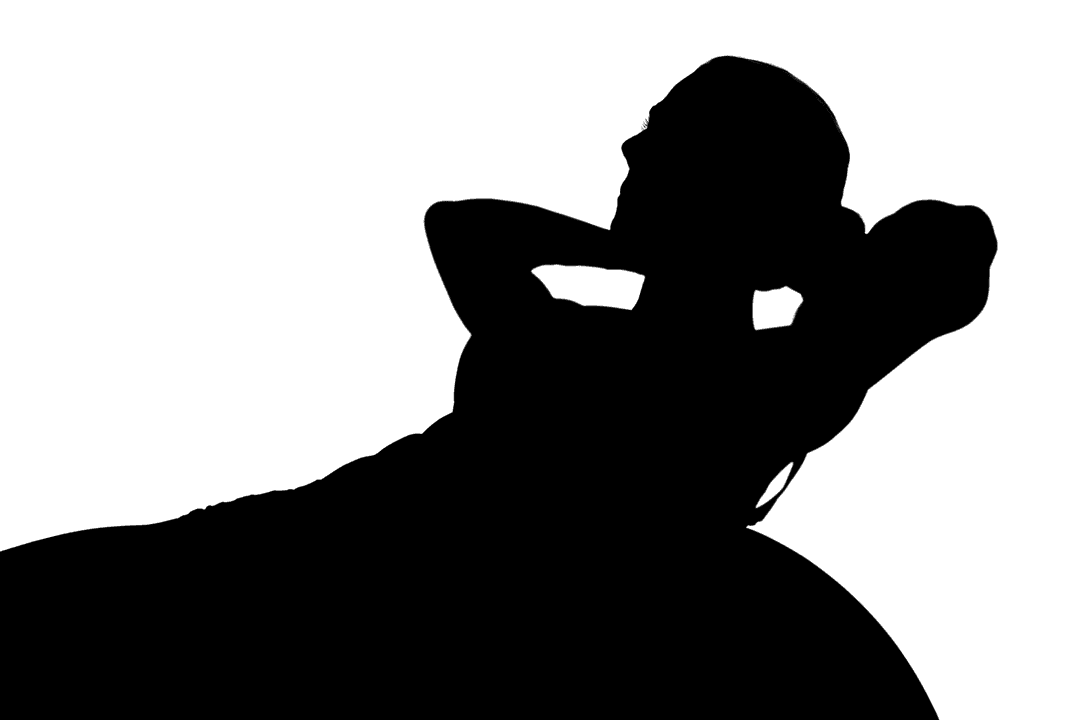 Transparent Silhouette of Woman Exercising with Swiss Ball