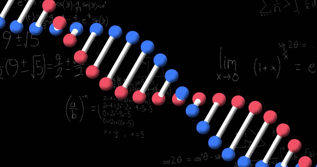 DNA Strands Interwined with Mathematical Equations