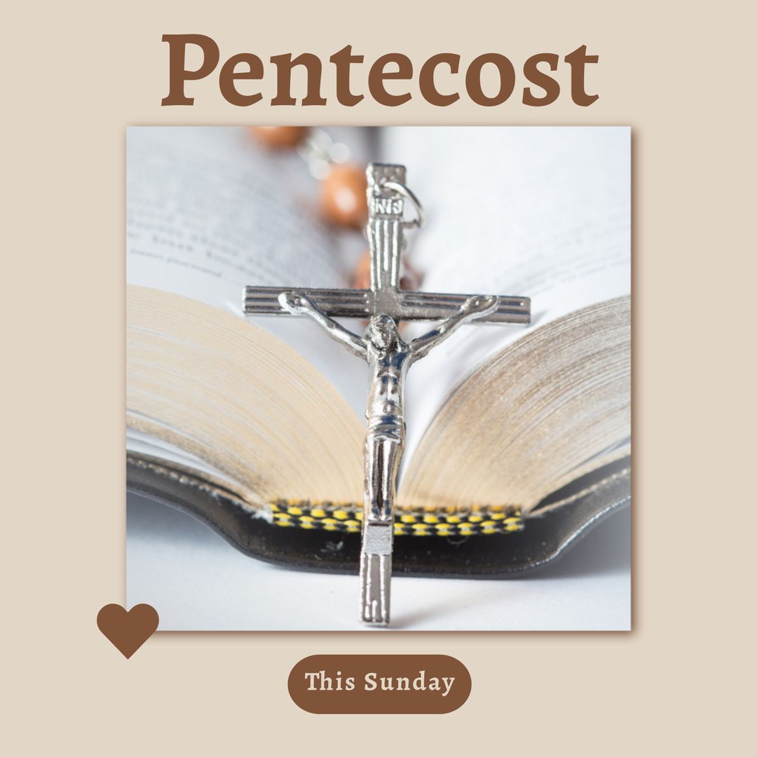 Pentecost Reminder with Rosary and Open Bible