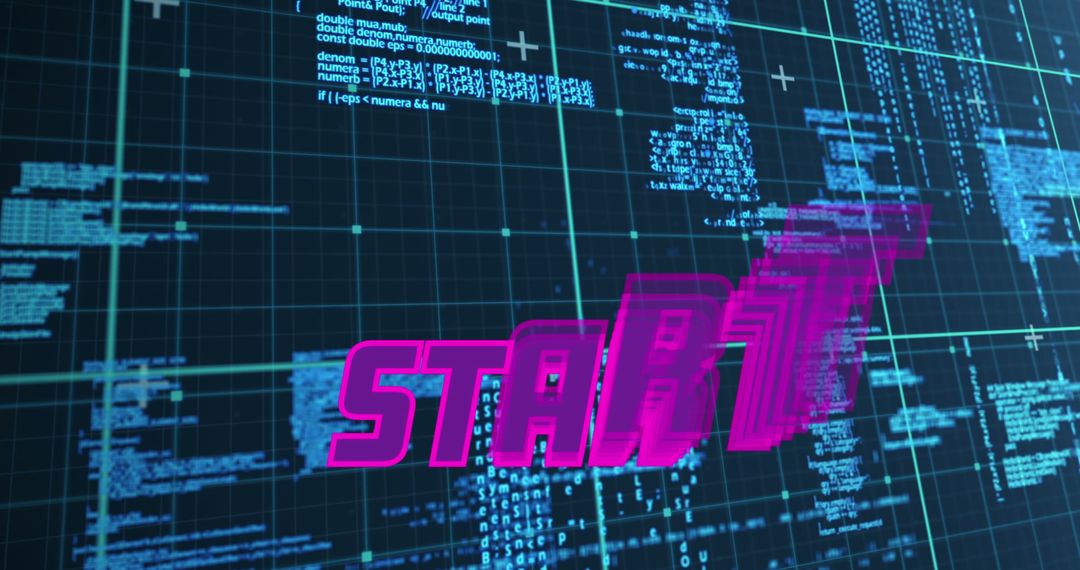 Dynamic Digital Screen with Futuristic Start Sign