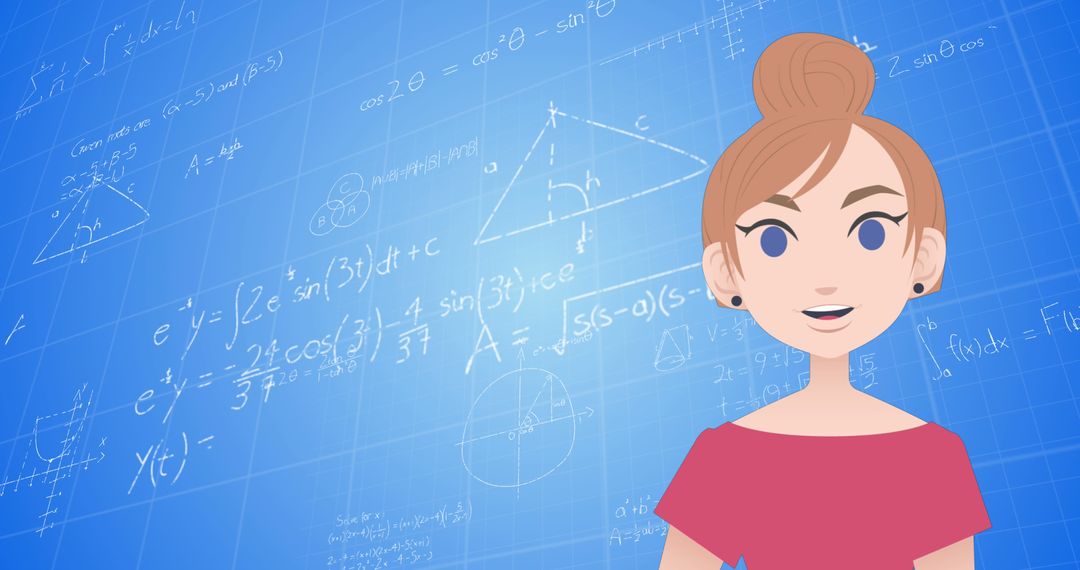 Animated Woman Discussing Mathematical Concepts Celebrating Mentoring Month