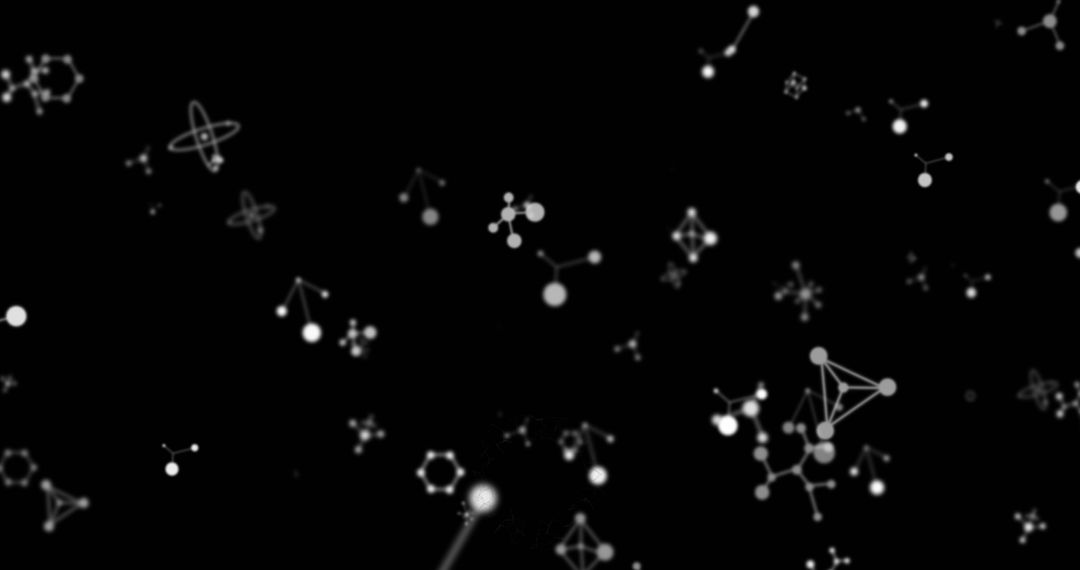 Abstract Molecular Structures on Black Background