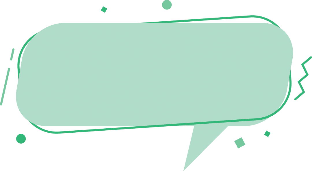 Green Text Bubble on Transparent Background for Communication Design