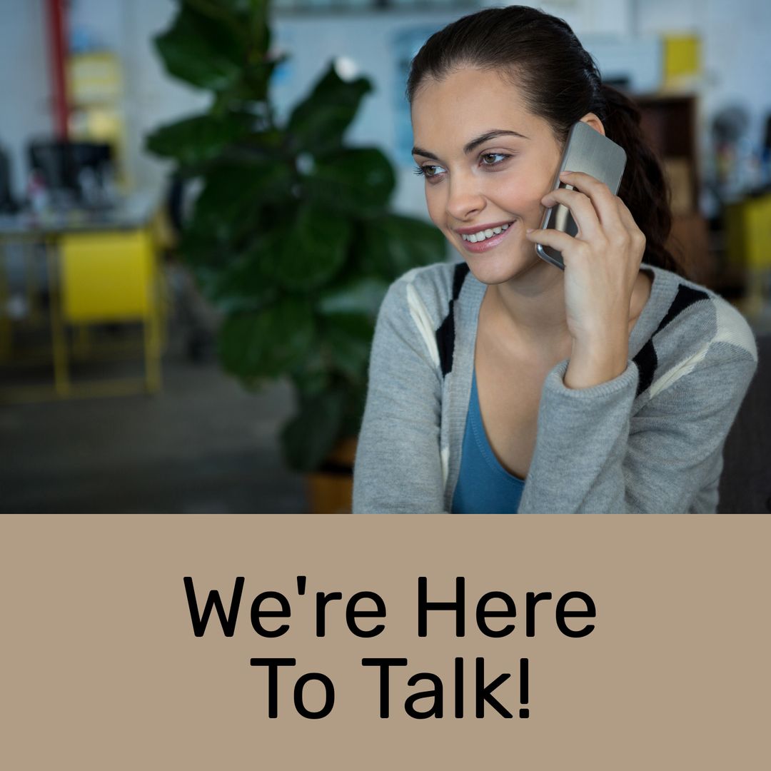 Smiling Woman on Phone Offering Support