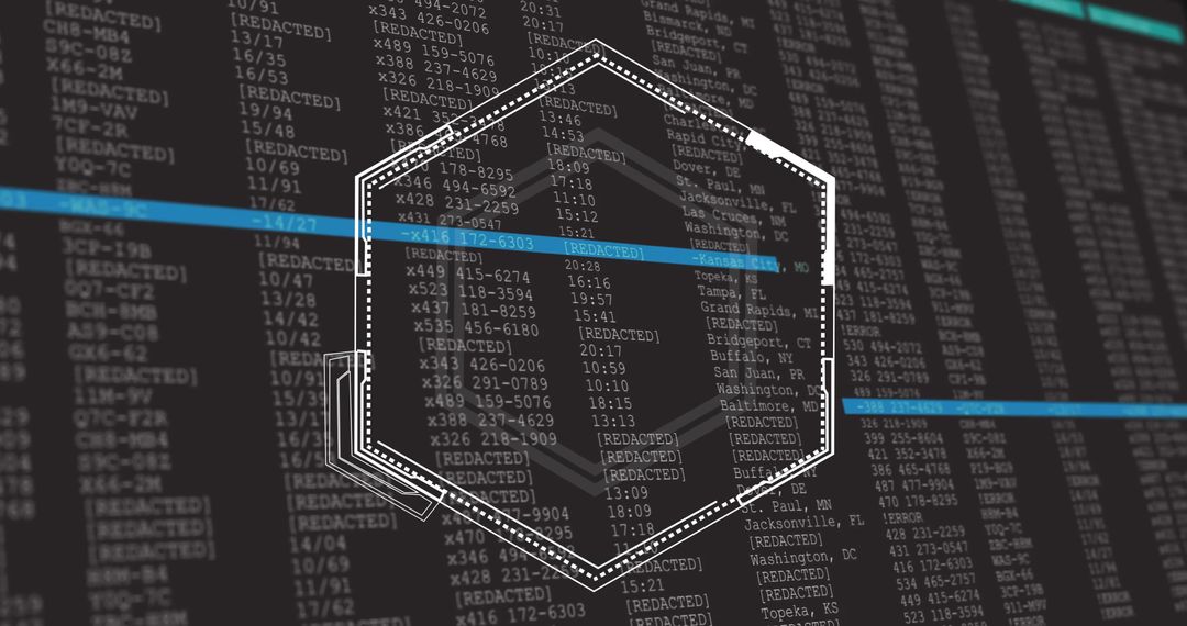 Hexagon Overlay with Encrypted Code Display