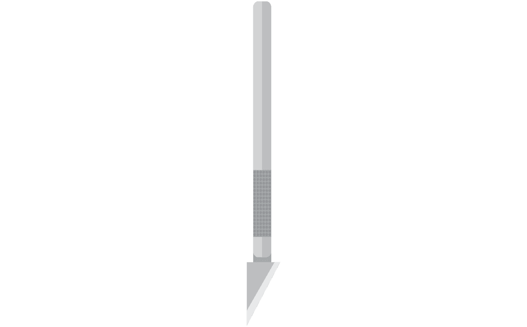 Transparent Background Grey Scalpel Illustration for Medical Use