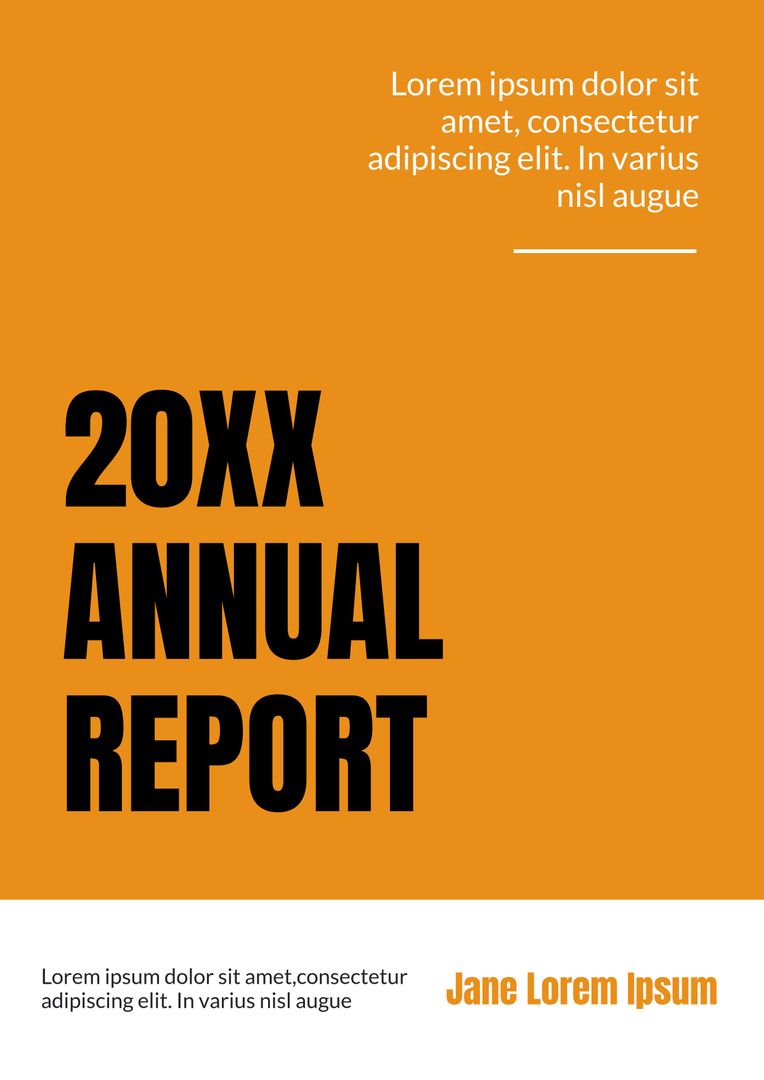 Bold Annual Report Cover Page with Orange Background for Business Use