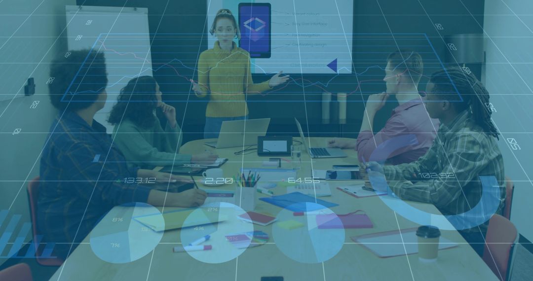 Innovative Leader Presenting Business Strategy to Team