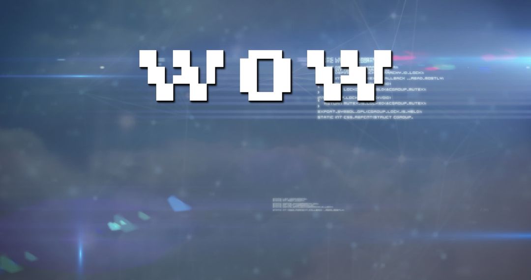 Wow Text Over Digital Interface with Data Hologram