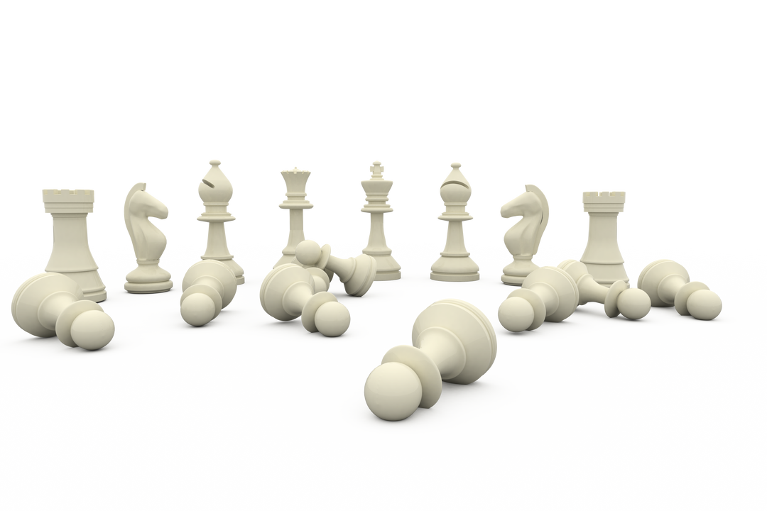 Transparent Background White Chess Pieces Standing and Fallen - Download Free Stock Images Pikwizard.com