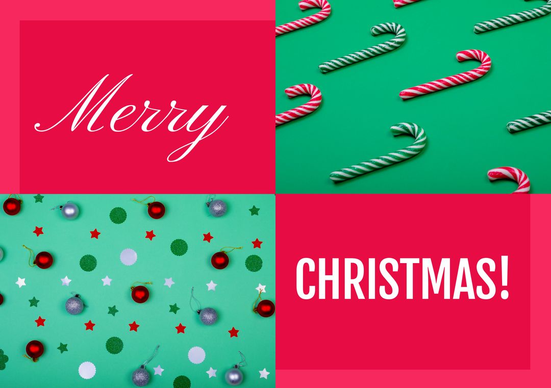 Composition of merry christmas text over decorations - Download Free Stock Templates Pikwizard.com