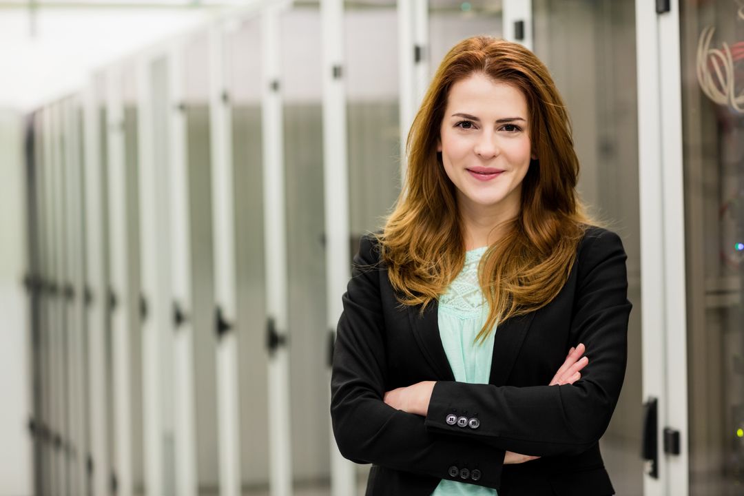 Confident Professional in Technology Data Center Environment