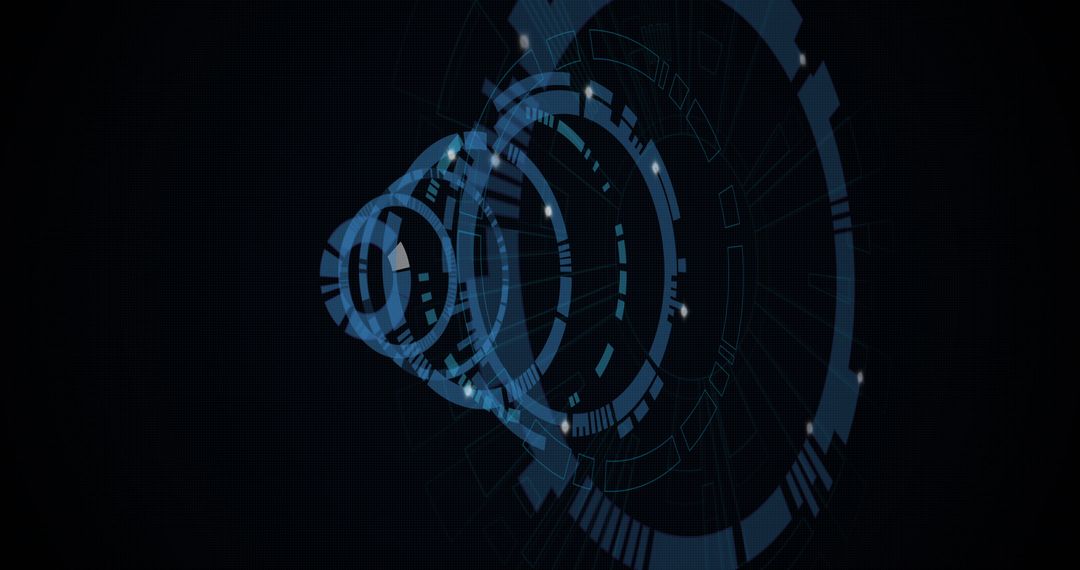 Futuristic Digital Interface with Moving Abstract Circles