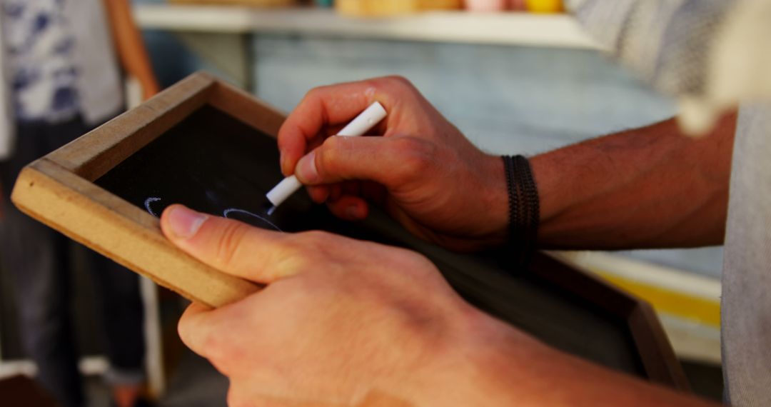 Person Writing on Blackboard with Chalk, Close-Up of Hands - Free Images, Stock Photos and Pictures on Pikwizard.com