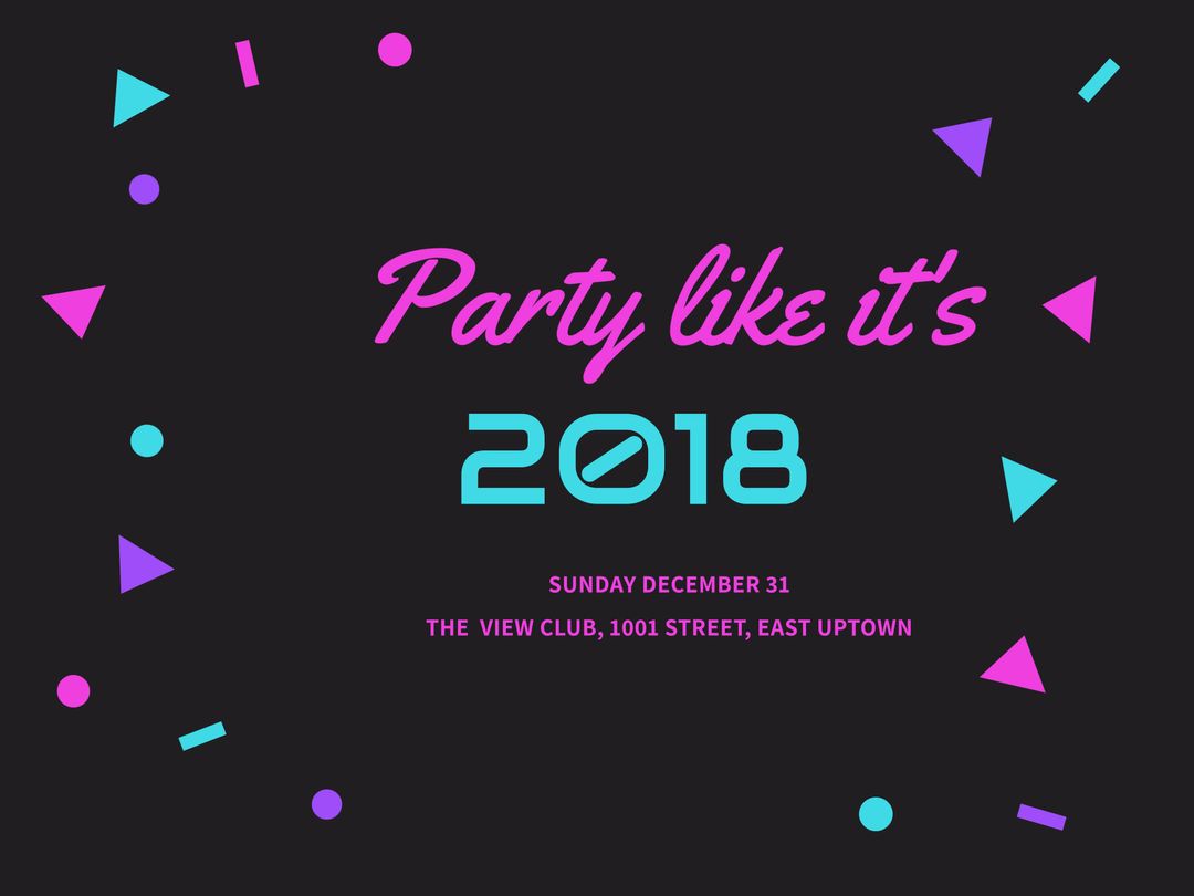 Retro Themed New Year's Eve Party Invitation Design