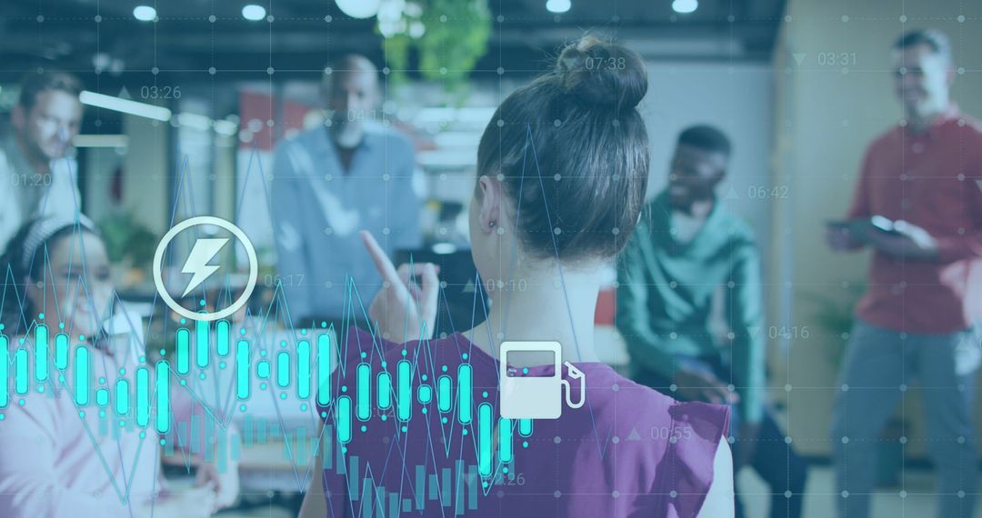 Diverse Team Collaborating with Analytics and Charts