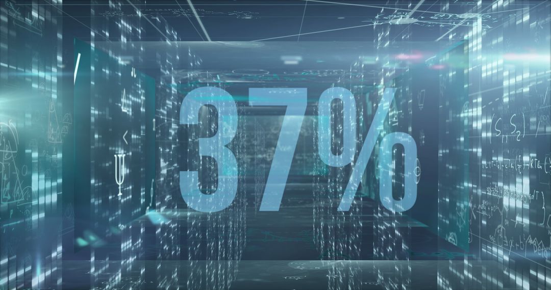 Digital Percentage Growth and Technology Analysis Concept
