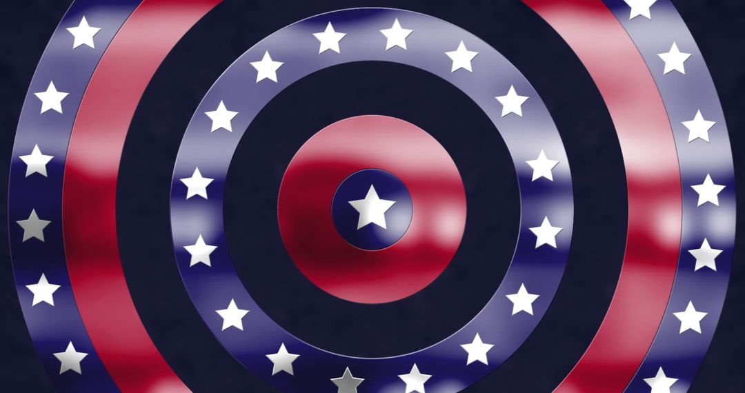 Glossy Red and Blue Patriotic Star Pattern