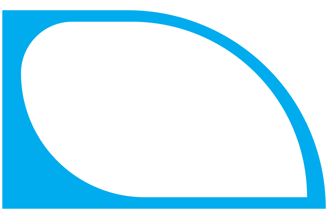 Blue Curved Shape with Copy Space on Transparent Background