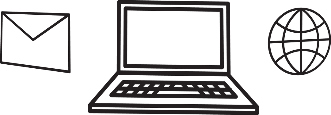 Transparent Communication and Technology Icons Concept