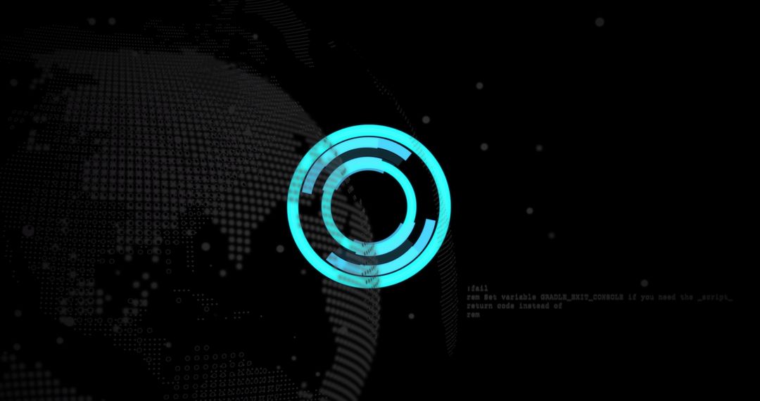 Futuristic Digital Data Interface on Black Technological Background