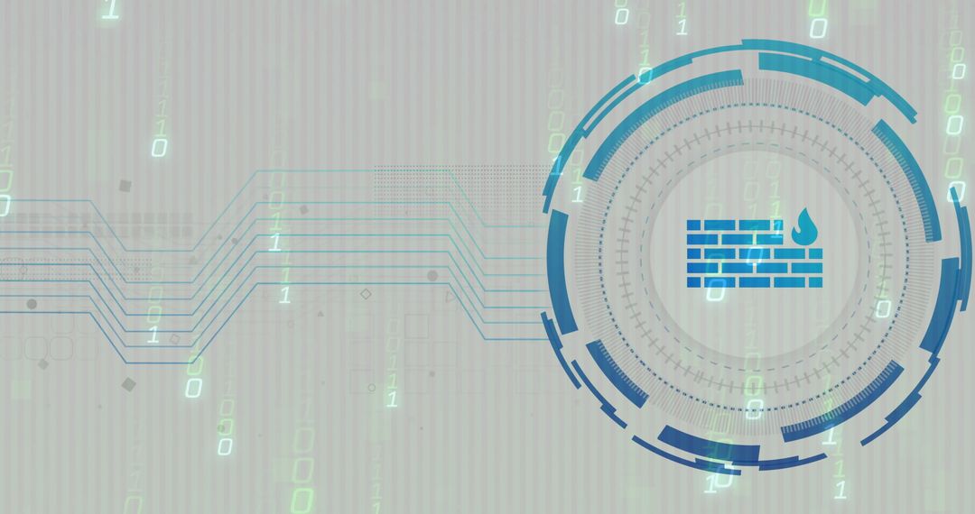 Futuristic Digital Firewall Concept with Network Connections
