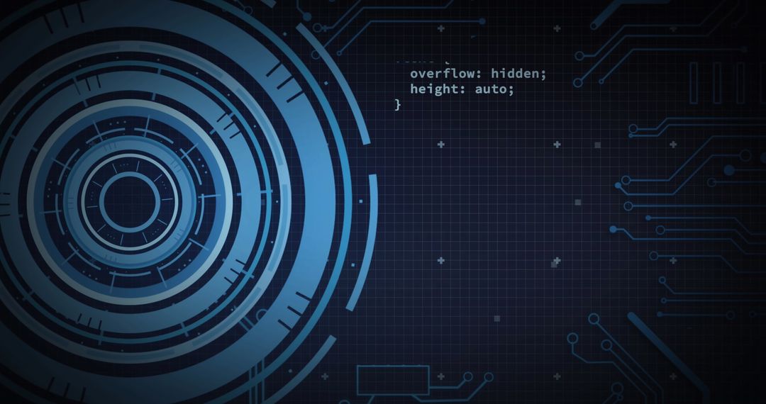 Futuristic Digital Interface with Circular HUD Design