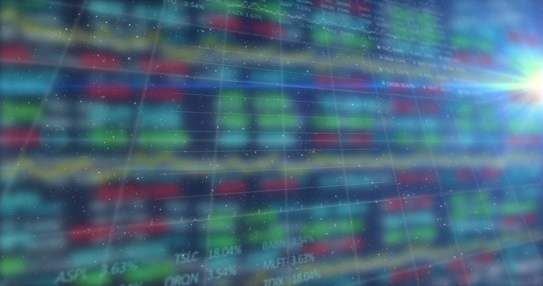 Digital Trading Board with Graphs and Data Overlay