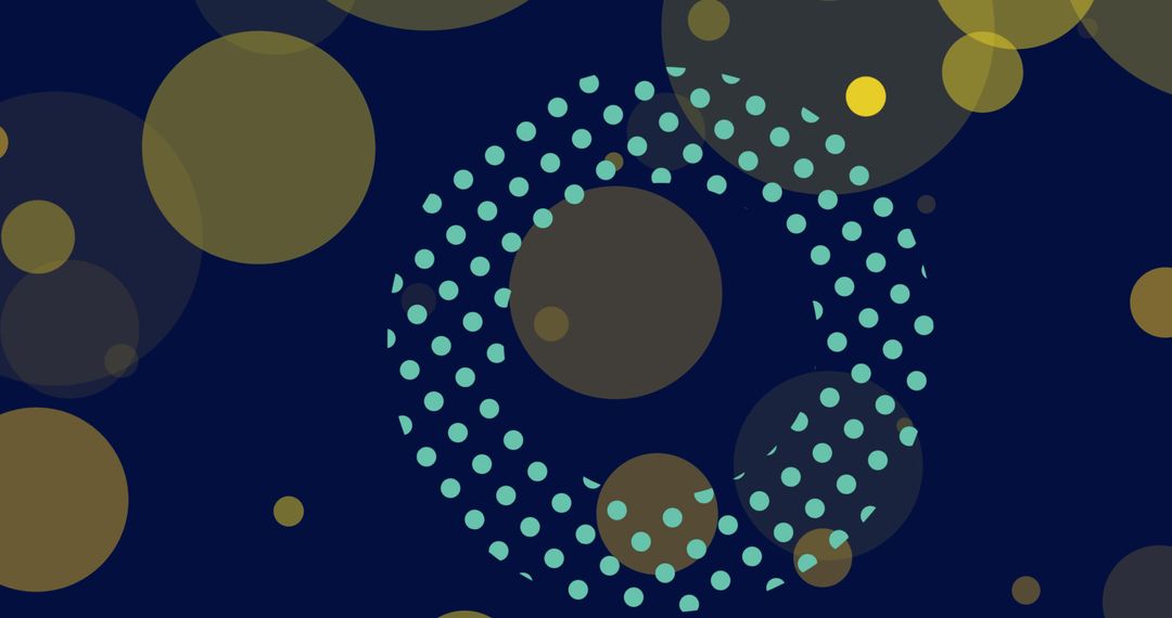 Abstract Circular Patterns on Bold Blue Background