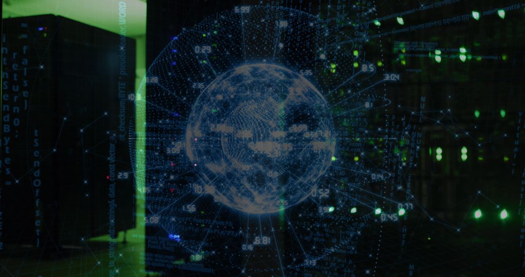 Digital Globe Overlay on Wonder Growing Server Room