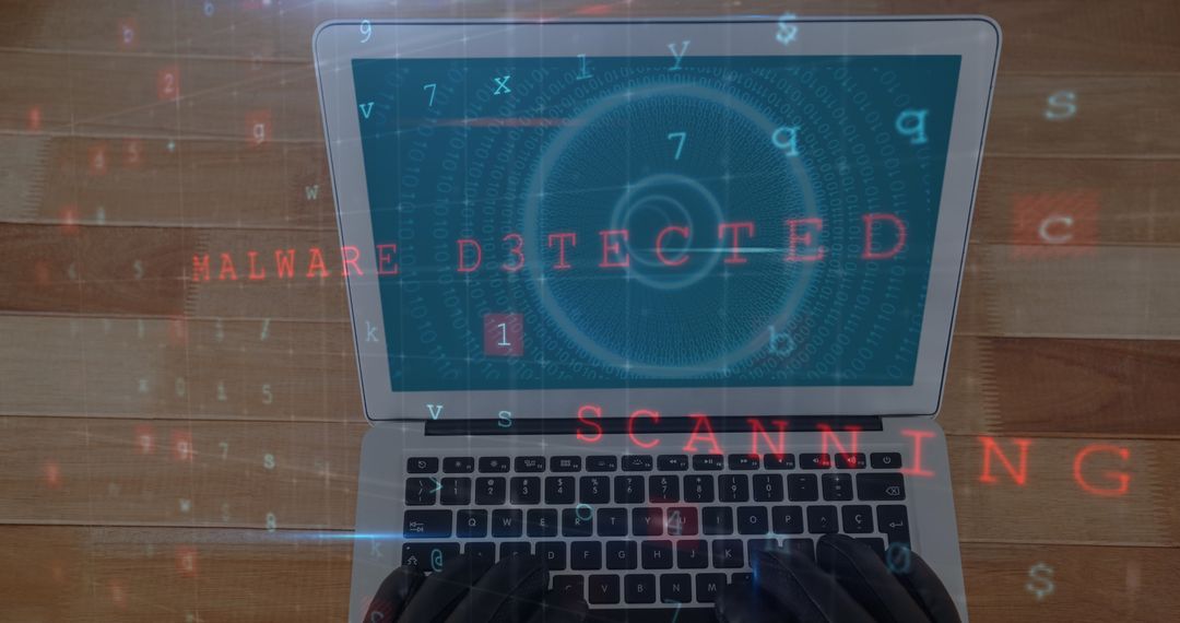 Cyber Security Threat Detected on Laptop Screen