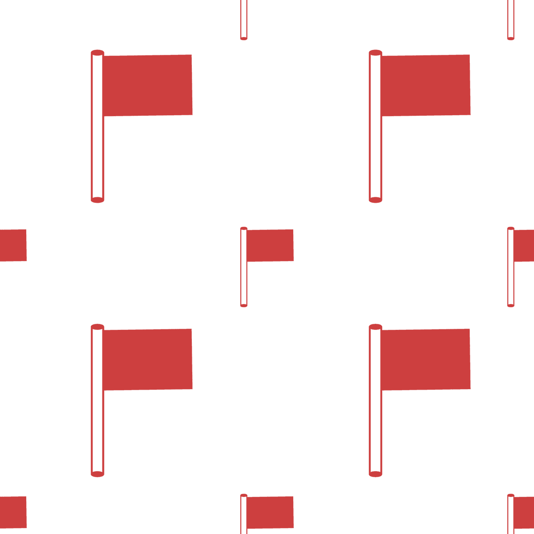 Repeating Red Flags Illustrations on Transparent Background