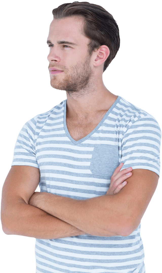 Confident Man With Crossed Arms On Transparent Background