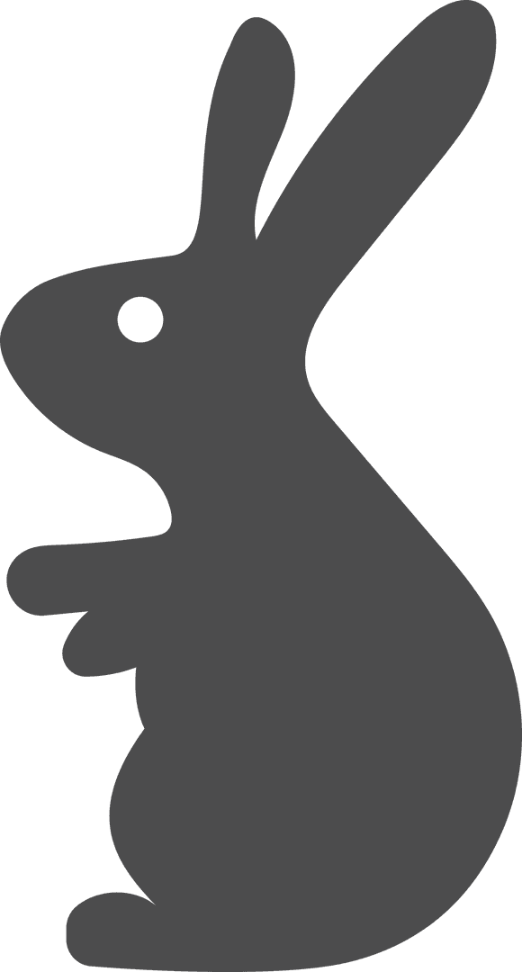 Transparent Gray Rabbit Silhouette Illustration