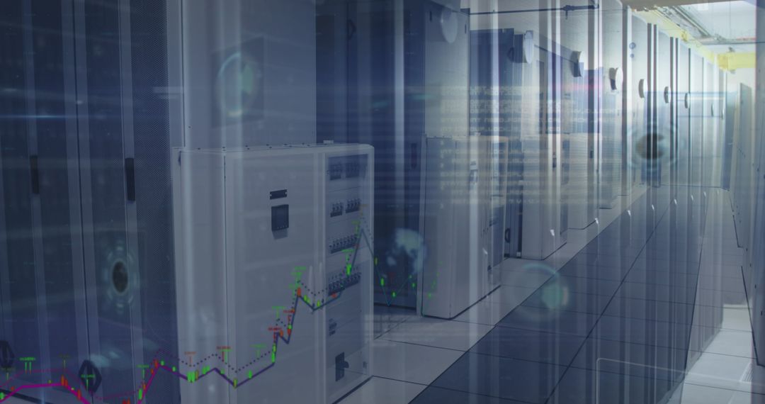 Data Analysis and Cloud Storage in Modern Empty Server Room