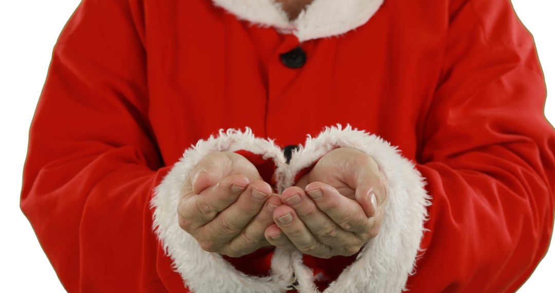 Santa Claus Holding Empty Hands on Isolated White Background - Free Images, Stock Photos and Pictures on Pikwizard.com