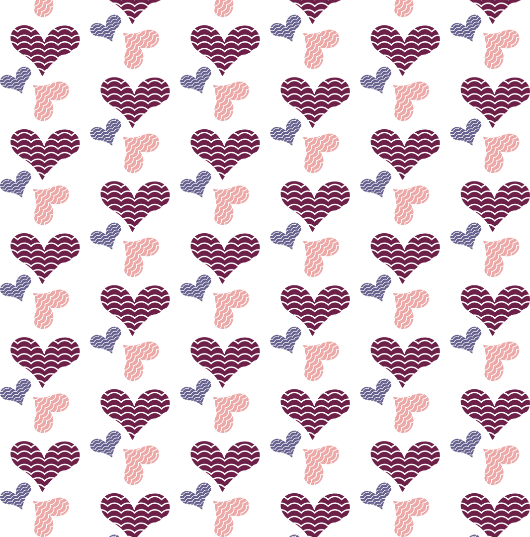 Colorful Heart Pattern on Transparent Background for Love Designs