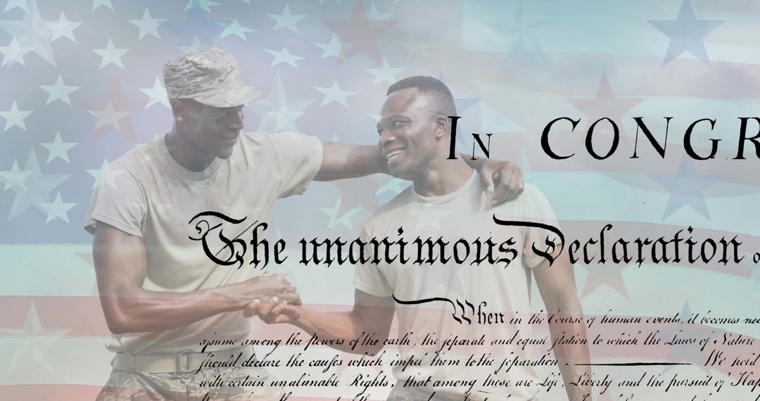 Patriotic Soldiers Celebrating Unity and Freedom