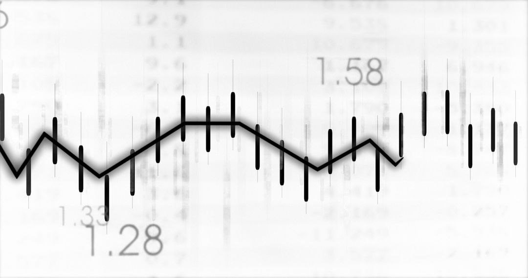 Abstract Financial Data Representation with Lines and Numbers