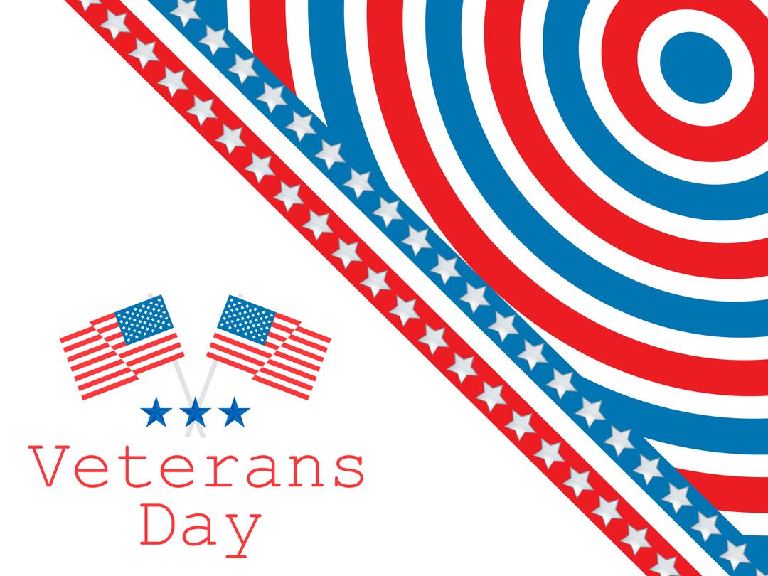 Patriotic Design with American Flags for Veterans Day
