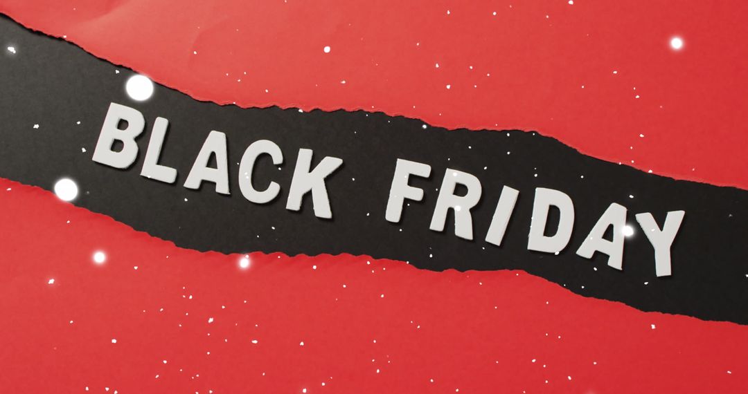 Black Friday Sale Banner with Falling Snow Effect